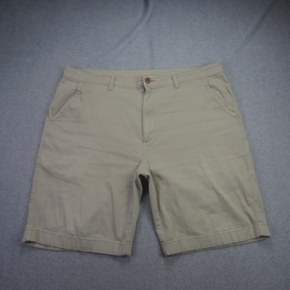 Caribbean Shorts Mens 40 Beige Chino Stretch Flat Front‎ Golf Casual